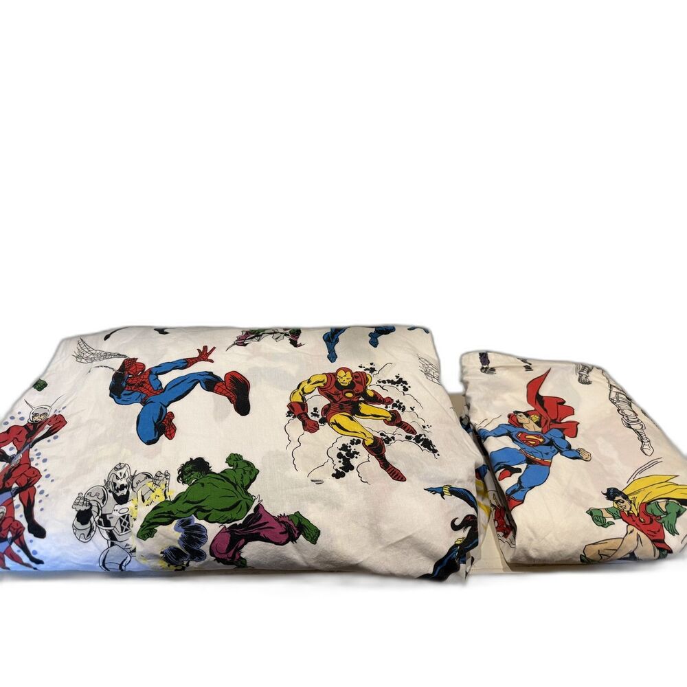 Pottery Barn Kids Marvels Hero's Full Fitted Sheet/ 2 Pillowcases